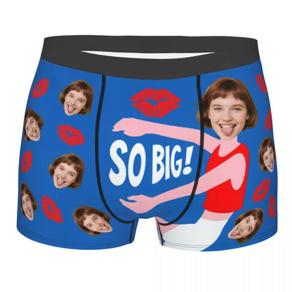 Personalisierte Foto-Boxershorts für Männer – individuelle Boxer Briefs mit Gesicht, weiche Unterwäsche (95% Polyester/5% Elasthan), Valentinstag Geschenk für Ehemann