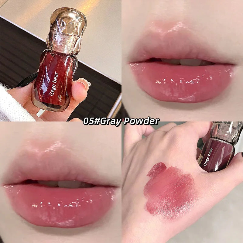 Gege Bear Crystal Gloss Lip Tint – Feuchtigkeitsspendender Lippenstift mit Spiegelglanz & aufpolsterndem Effekt (5 ml)
