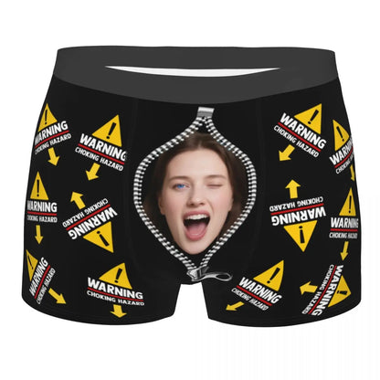 Personalisierte Foto-Boxershorts für Männer – individuelle Boxer Briefs mit Gesicht, weiche Unterwäsche (95% Polyester/5% Elasthan), Valentinstag Geschenk für Ehemann