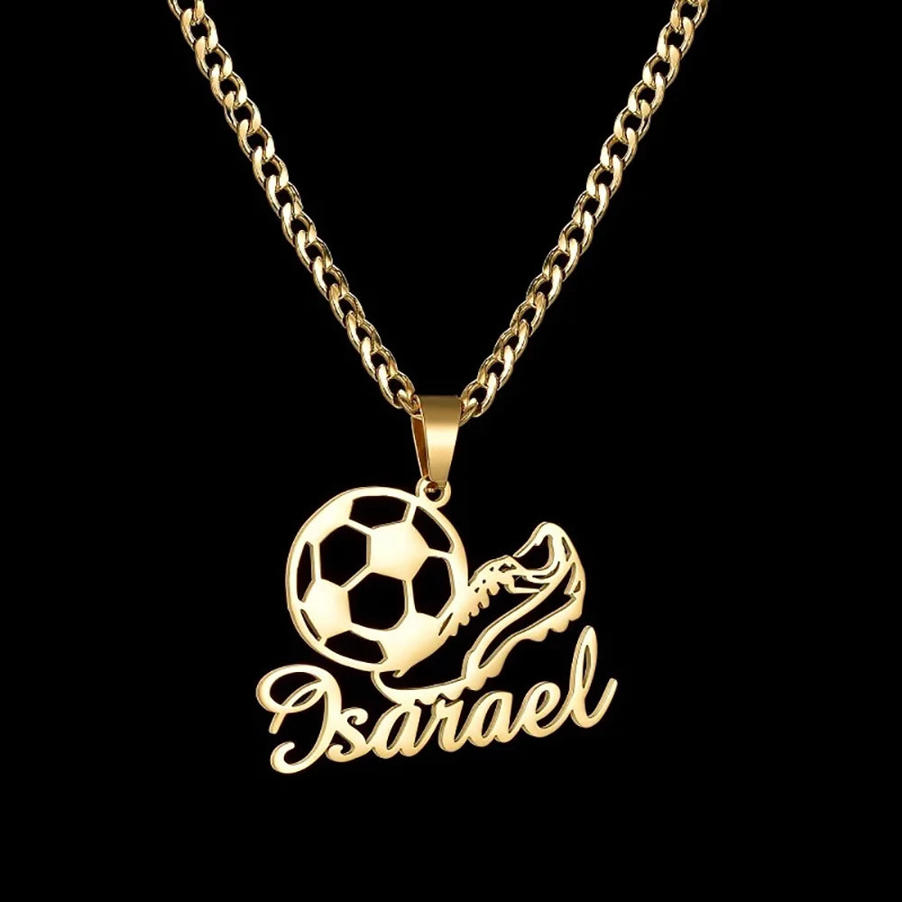 Collar con nombre deportivo personalizado en acero inoxidable: ¡tu nombre, tu estilo!