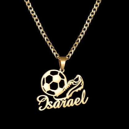 Collar con nombre deportivo personalizado en acero inoxidable: ¡tu nombre, tu estilo!