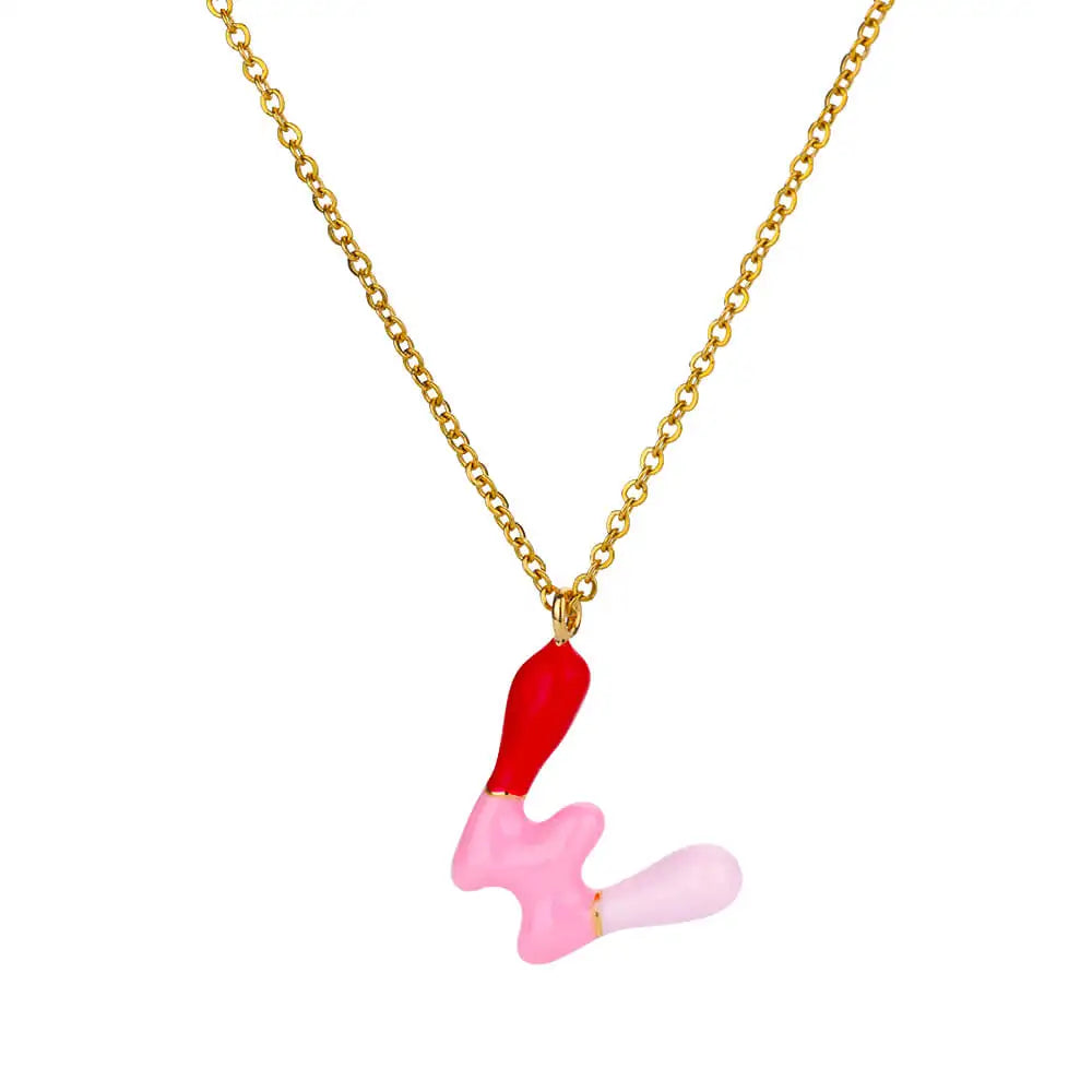 Personalisierte Buchstaben Kette im farbenfrohen Emaille Design