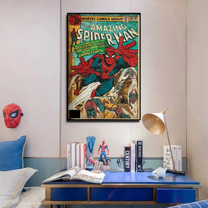 Póster de pared retro de Spider-Man de Marvel