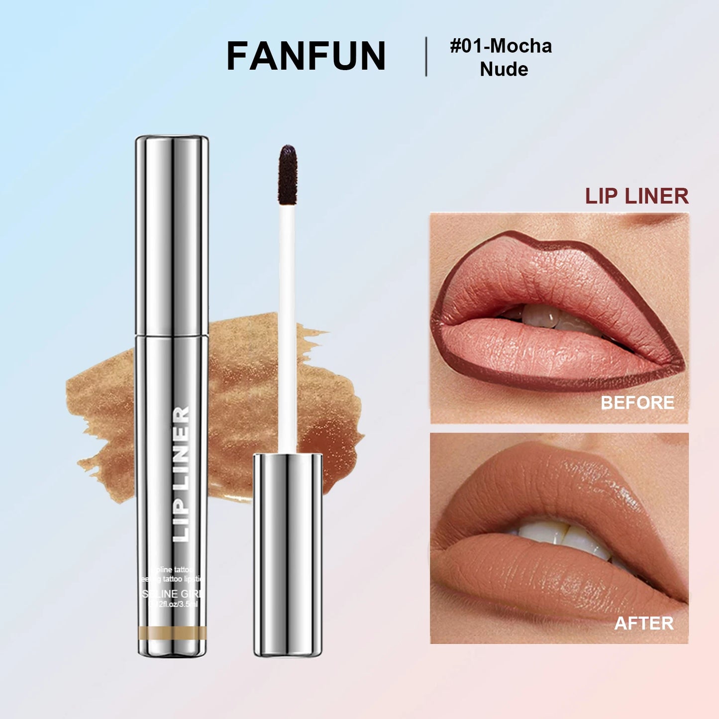 Wasserdichter Peel-Off Lipliner – abziehbarer Tattoo-Lipgloss, matte Lippentönung, wischfest & langlebig, braune Kontur
