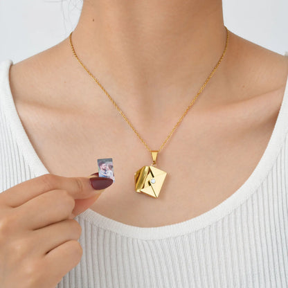 Personalisierte Umschlag-Foto-Halskette – Liebe, die du immer bei dir trägst