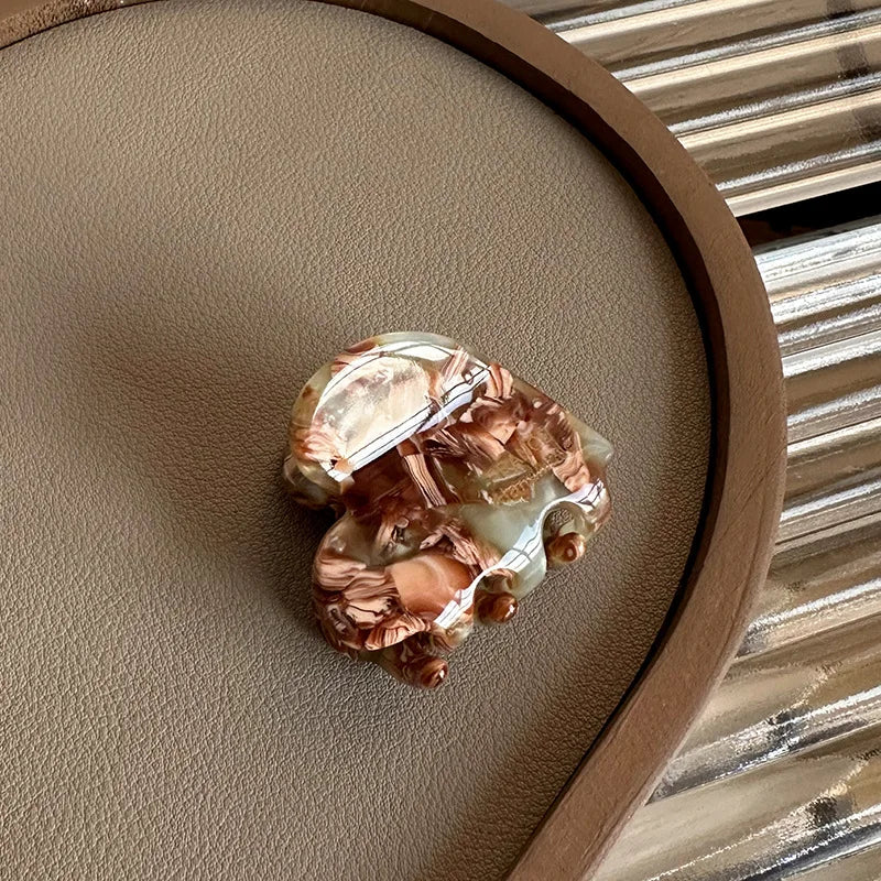 Kleine Herz-Haarklammer aus Acetat (3,5 cm) – Niedliche Haarspange im Korean Style für Damen & Mädchen