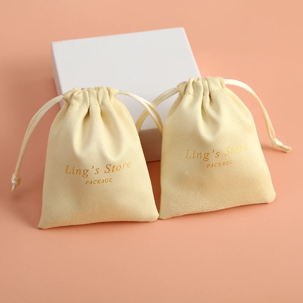 100 bolsas de joyería personalizadas con logotipo: bolsitas de terciopelo con cordón para anillos, pendientes, pulseras y cartas del tarot. 