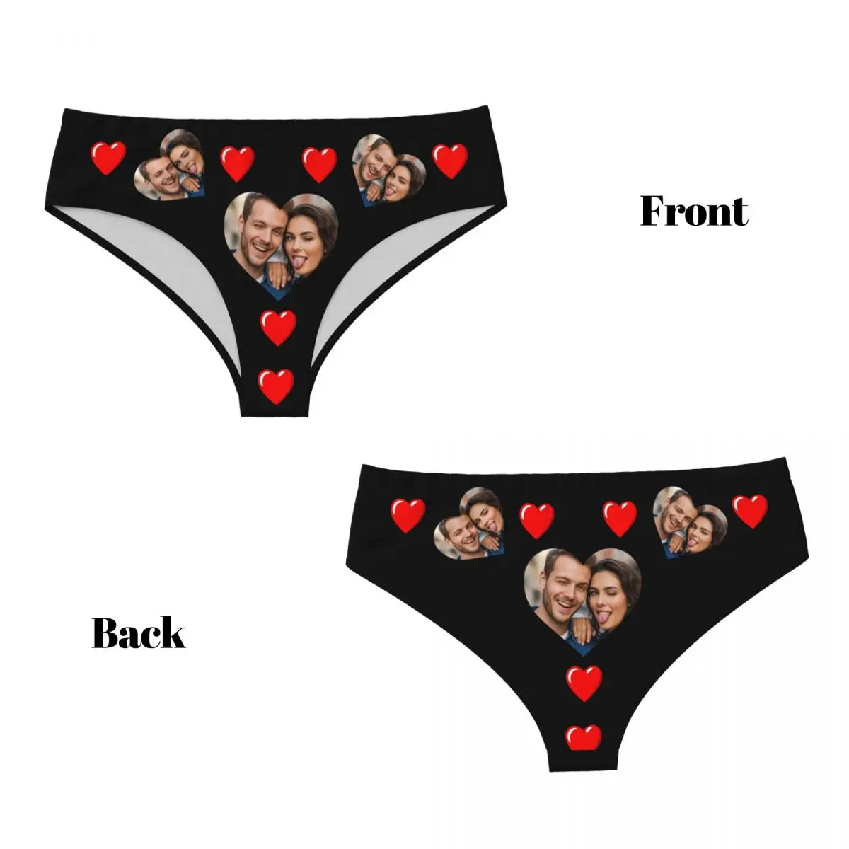 Personalisierte Foto-Höschen für Frauen – Gesicht Foto Unterwäsche (95% Polyester/5% Elasthan), bequeme Mid-Waist Slips als Valentinstag Geschenk