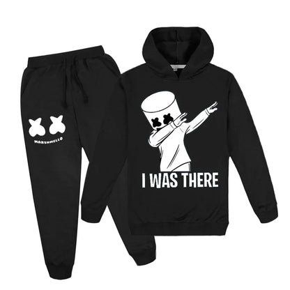 Kinder Tracksuit Set mit DJ Marshmello Print – Hoodie & Hose, 3–13 Jahre