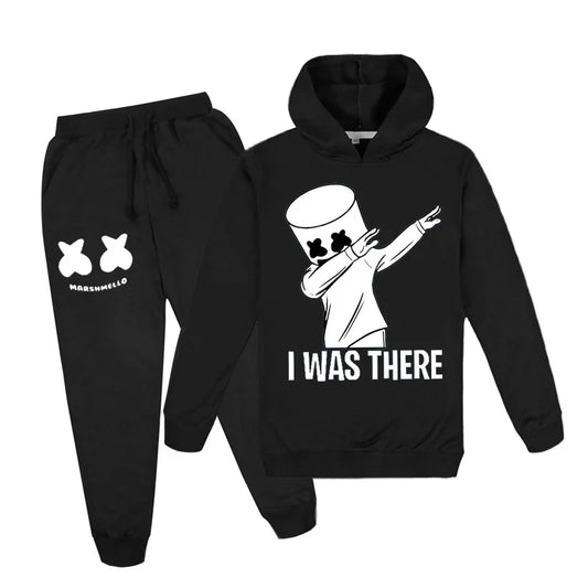 Kinder Tracksuit Set mit DJ Marshmello Print – Hoodie & Hose, 3–13 Jahre