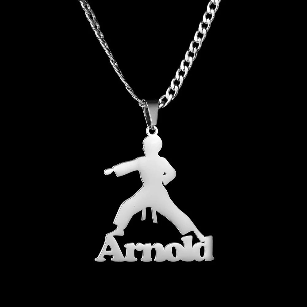 Collar con nombre deportivo personalizado en acero inoxidable: ¡tu nombre, tu estilo!