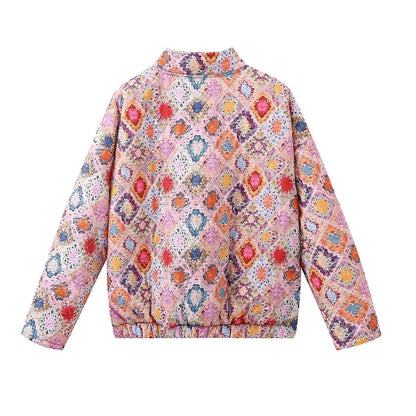 Chaqueta acolchada colorida para mujer
