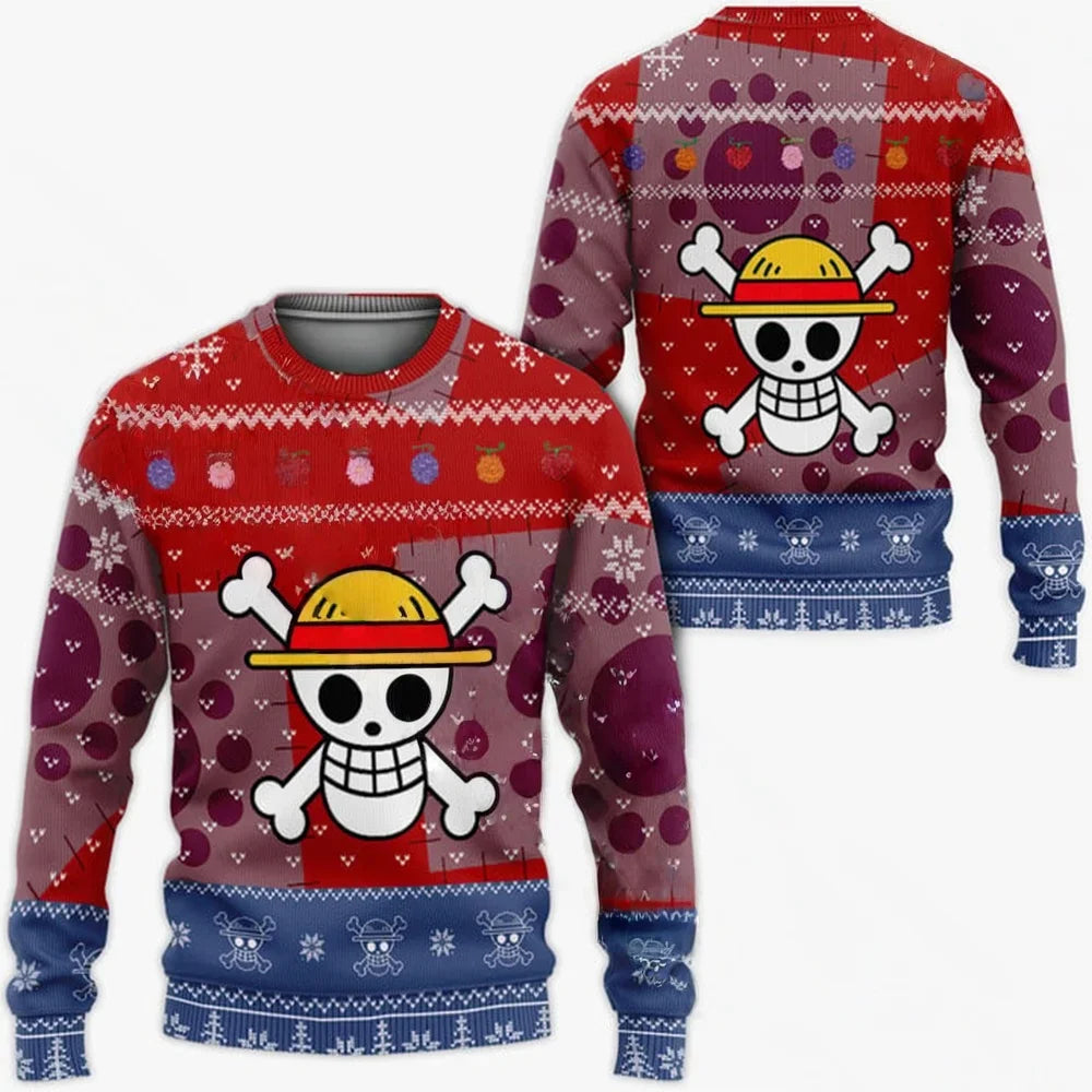 One Piece Weihnachts Sweater – Piratenstark durch die Winterzeit