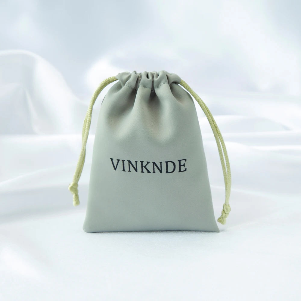 100x Personalized Satin Drawstring Bags – Jewelry Bags, Gift &amp; Candy Bags with Logo for Wedding &amp; Events