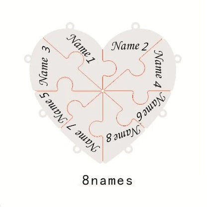 Llavero de corazón de acero inoxidable personalizado: 8 piezas, grabado para familiares, amigos o parejas