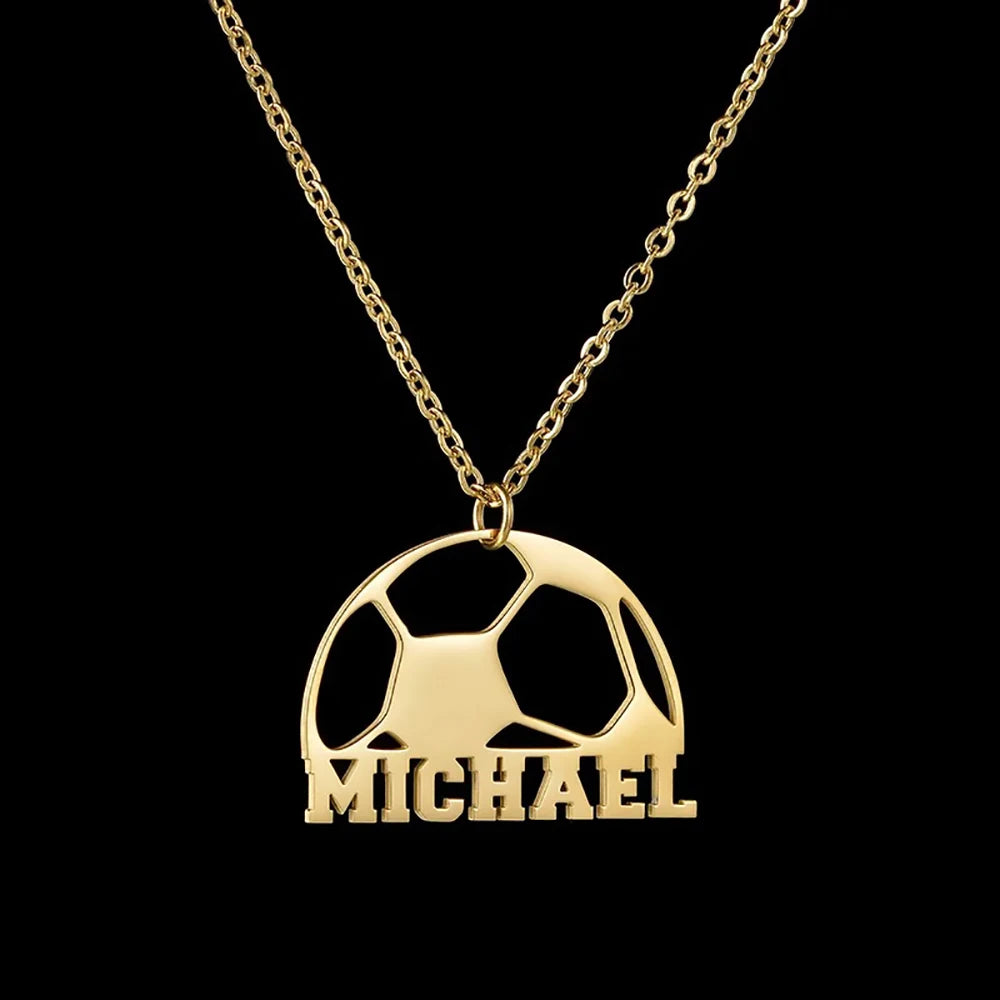 Collar con nombre deportivo personalizado en acero inoxidable: ¡tu nombre, tu estilo!
