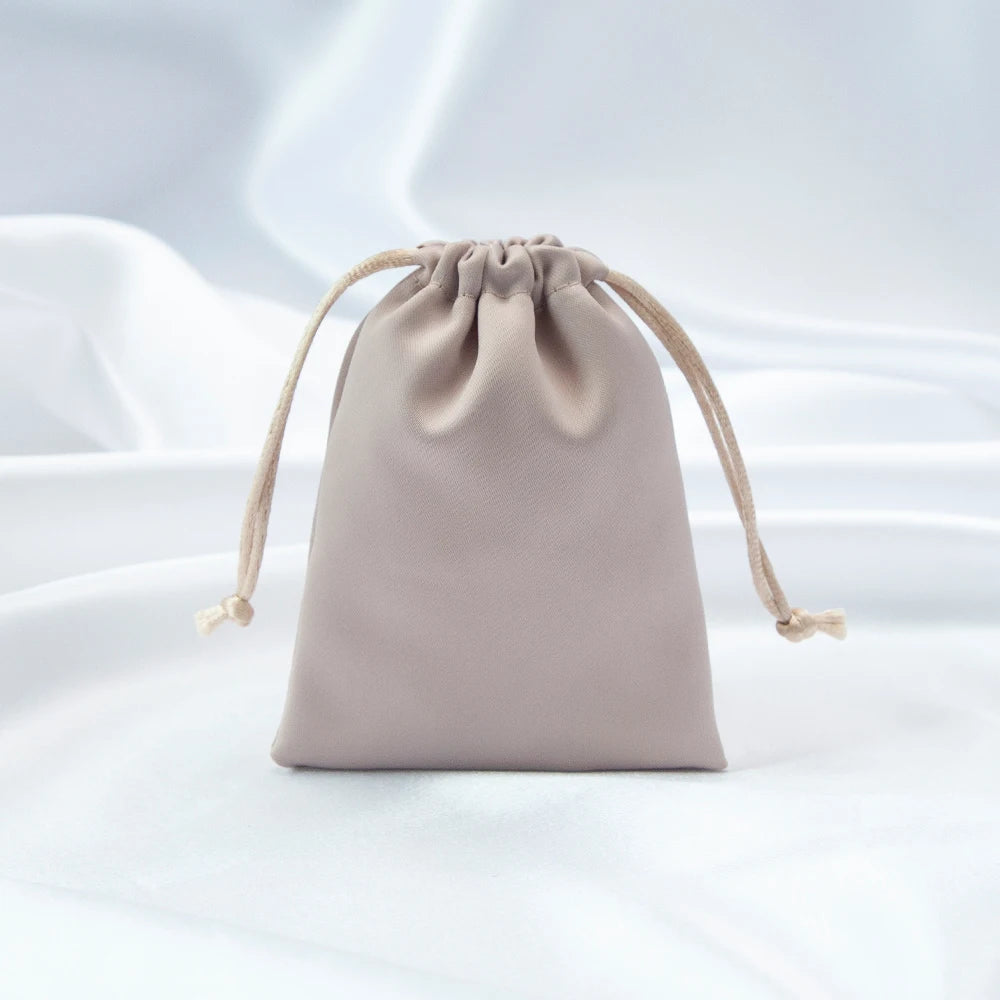 100x Personalized Satin Drawstring Bags – Jewelry Bags, Gift &amp; Candy Bags with Logo for Wedding &amp; Events