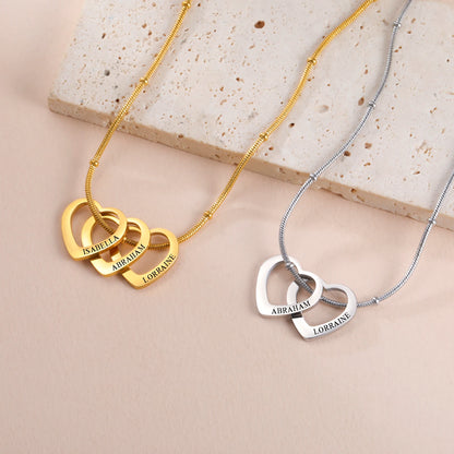 Herz an Herz – Gravurkette mit bis zu 4 Namen