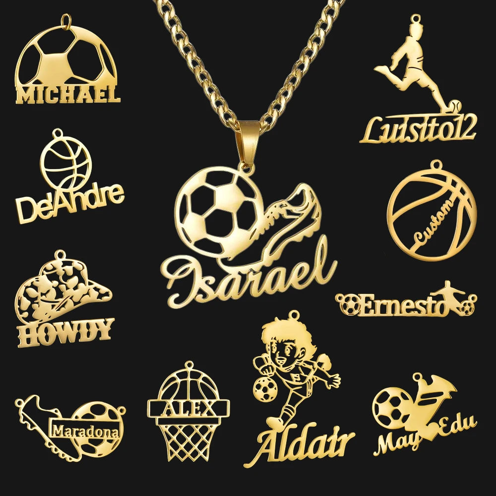 Collar con nombre deportivo personalizado en acero inoxidable: ¡tu nombre, tu estilo!
