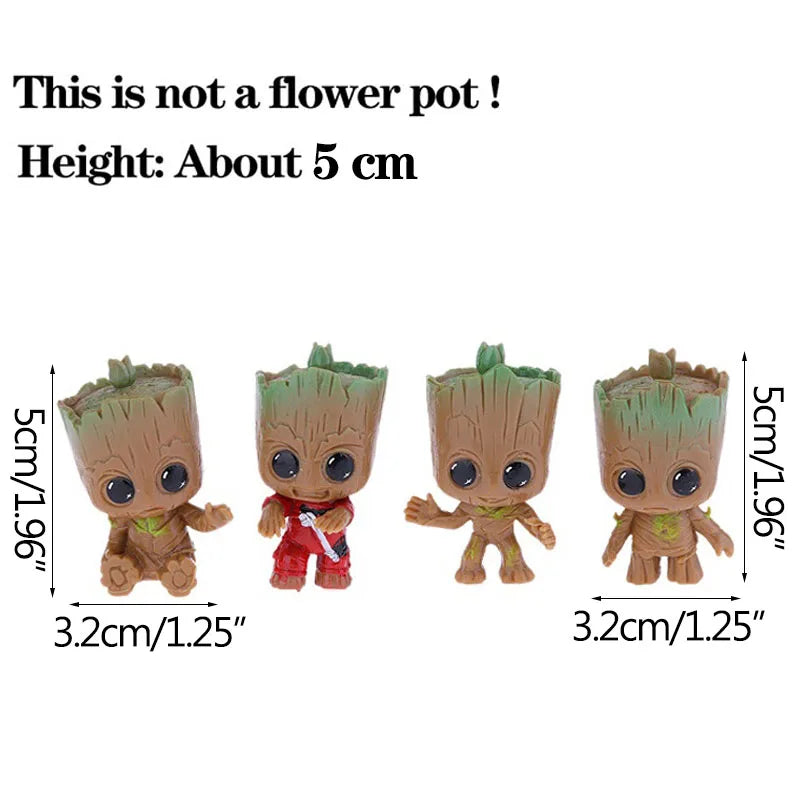 Figura de Groot de 5 cm – Figura decorativa en miniatura de dibujos animados para escritorio y hogar | Guardianes de la Galaxia 