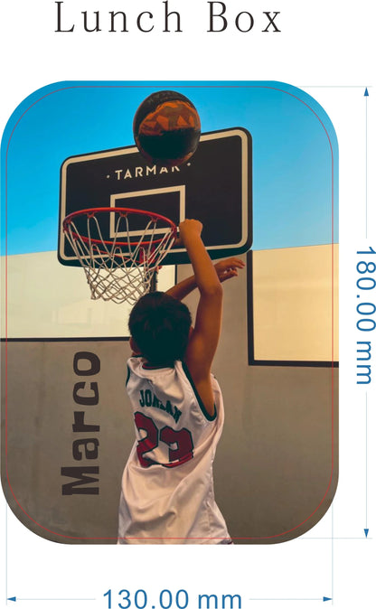 Personalisierte Snackbox / Lunchbox für Kinder – mit Name, Foto oder Cartoon-Motiv inkl. Löffel & Gabel