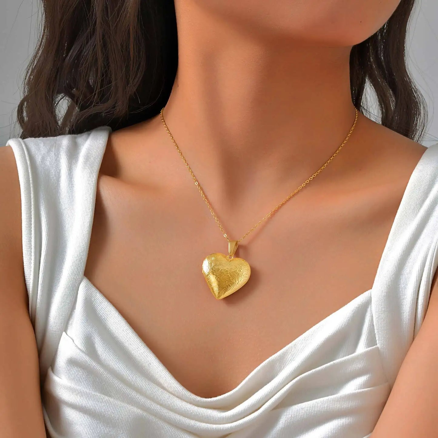 Medallón de corazón con foto: tu joya personal