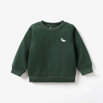 PatPat Baby Sweatshirt mit Dino Stickerei