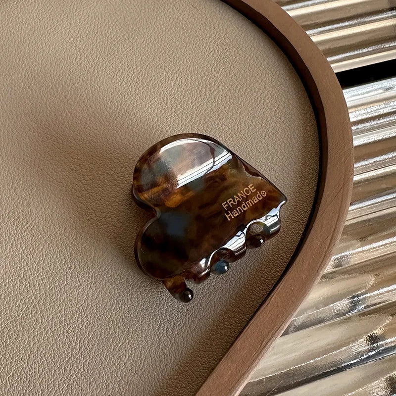 Kleine Herz-Haarklammer aus Acetat (3,5 cm) – Niedliche Haarspange im Korean Style für Damen & Mädchen