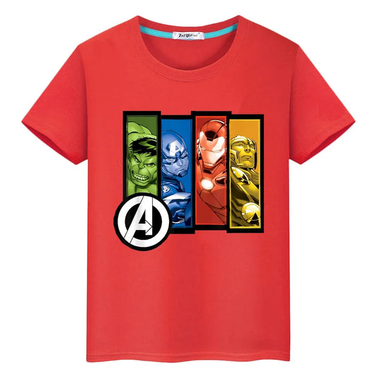 Marvel Avengers Kinder-T-Shirt – 100 % Baumwolle mit Superhelden-Print