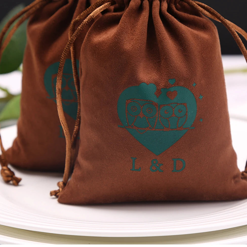 100 bolsas de joyería personalizadas con logotipo: bolsitas de terciopelo con cordón para anillos, pendientes, pulseras y cartas del tarot. 