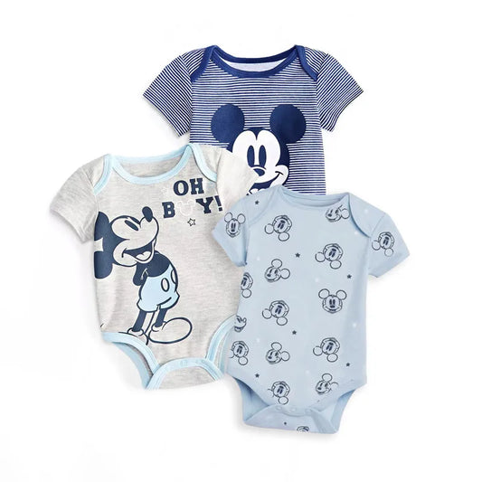MINISO 3er-Set Kurzarm-Babybodys mit Mickey Mouse Motiv
