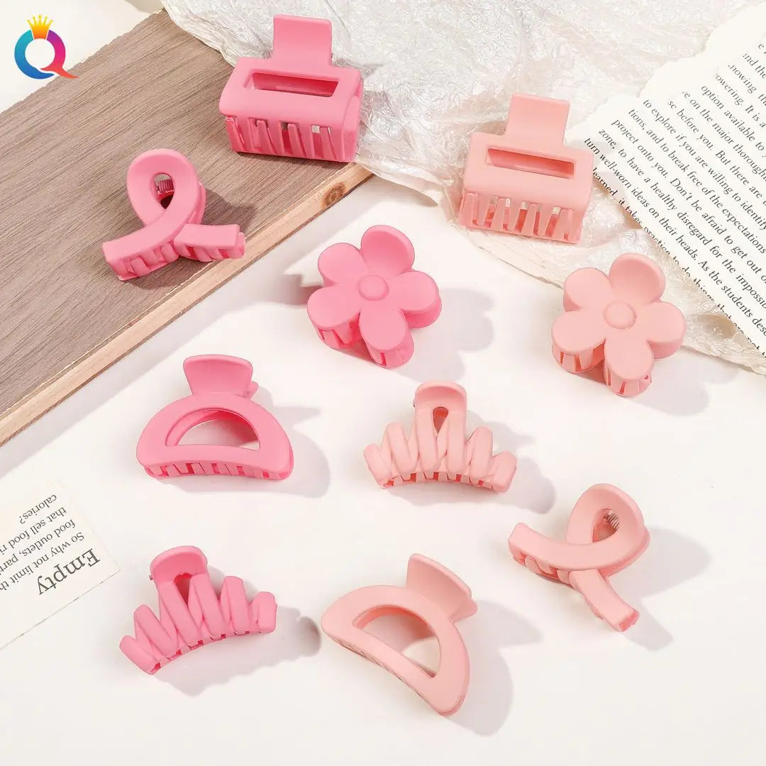 5er Set kleine Blumen-Haarklammern – Matte Mini-Haarclips für Frauen & Mädchen, ideal für feines Haar