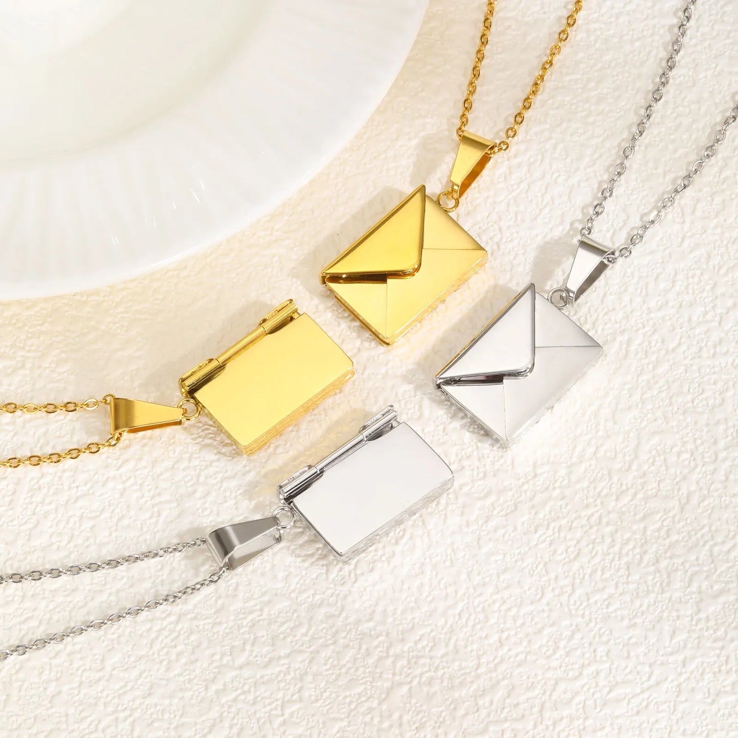 Personalisierte Umschlag-Foto-Halskette – Liebe, die du immer bei dir trägst