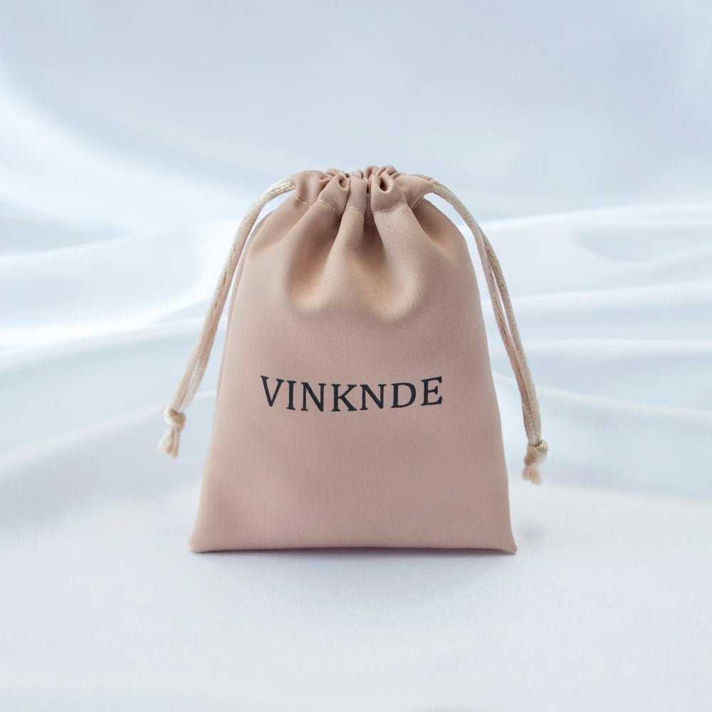 100x Personalized Satin Drawstring Bags – Jewelry Bags, Gift &amp; Candy Bags with Logo for Wedding &amp; Events