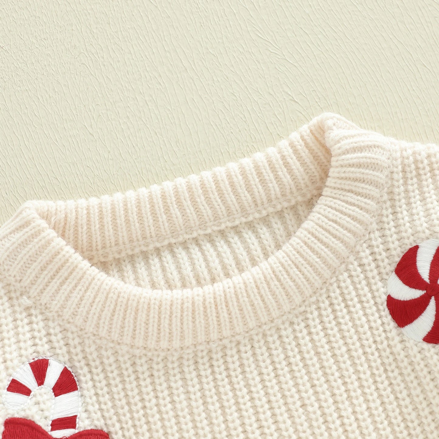 Baby Strickpullover mit Lebkuchenmann & Zuckerstangen