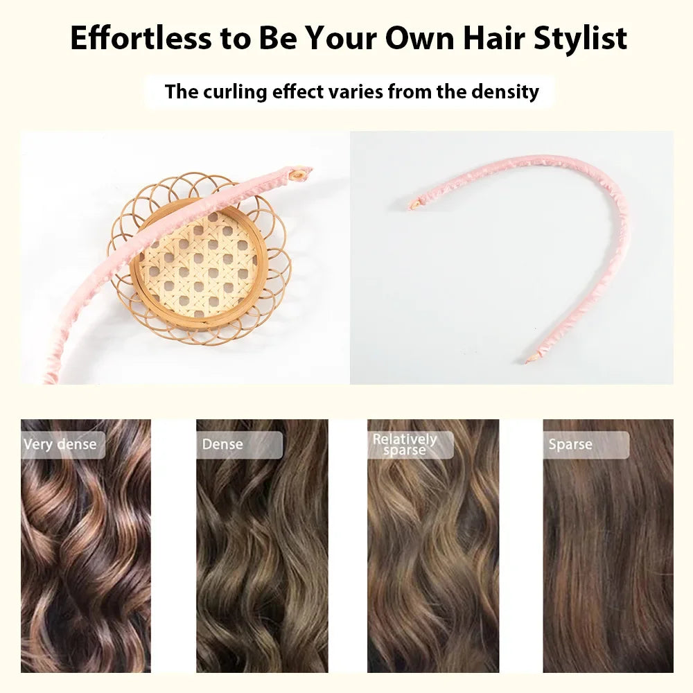 Heatless Curling Rod Stirnband – Weiche Lockenwickler ohne Hitze für Overnight Curls & Lazy Styling