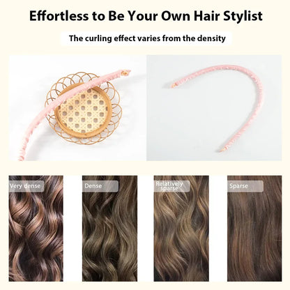 Heatless Curling Rod Stirnband – Weiche Lockenwickler ohne Hitze für Overnight Curls & Lazy Styling