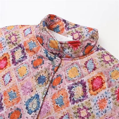 Chaqueta acolchada colorida para mujer