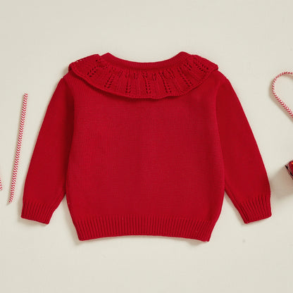 Weihnachtliche Strickjacke mit Zuckerstangen Zauber