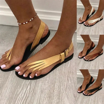 Damen Flip Flops – Flache Sandalen mit seitlicher Schnalle, große Größen & modischem Design