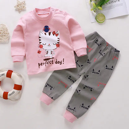Baumwoll-Kinderunterwäsche-Set für Herbst und Winter