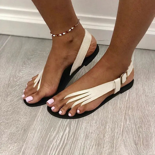 Damen Flip Flops – Flache Sandalen mit seitlicher Schnalle, große Größen & modischem Design