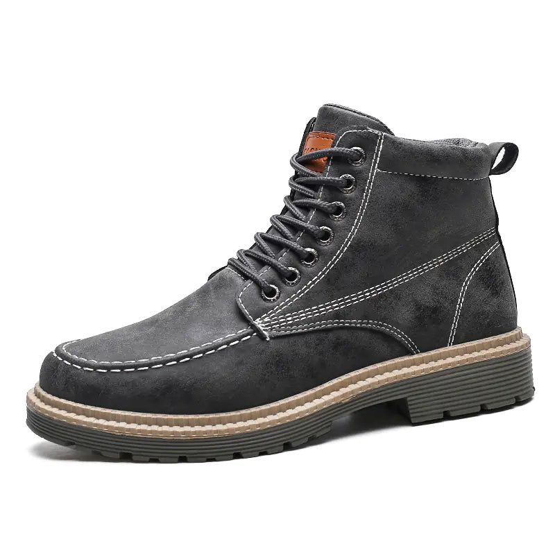 Herren Retro Leder Tooling Boots – Modische Casual Stiefel im Doc Martens Stil