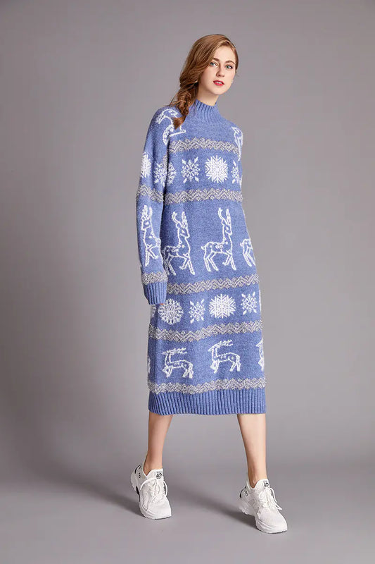 Weihnachtsrentier Samtkleid für Damen