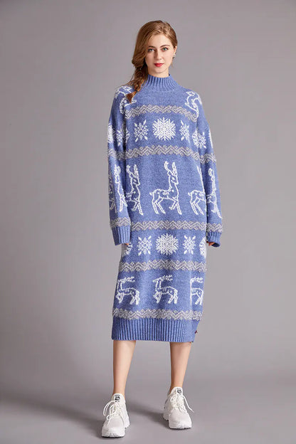 Weihnachtsrentier Samtkleid für Damen