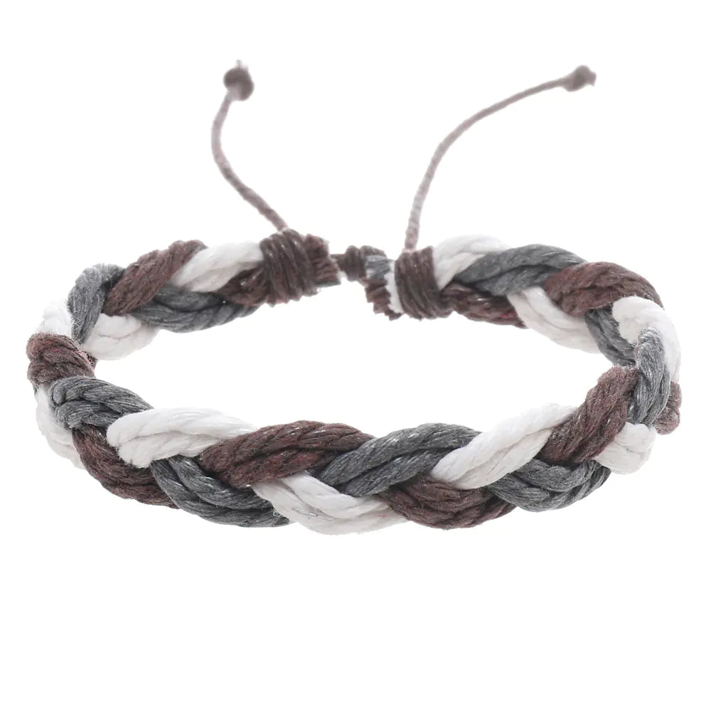 Handgewebtes Baumwollschnur-Armband im Künstlerischen Stil